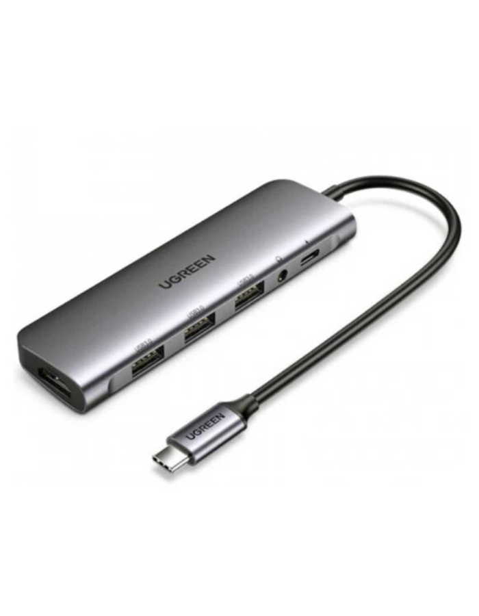 Ugreen USB-C To HDMI+3 USB 3.0 A+ AUX3.5mm+PD Power Converter - Premium from shopiqat - Just $22! Shop now at shopiqat